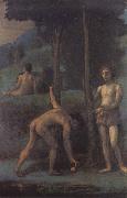 Hans von Maress Three Youths in an Orange Grove painting
